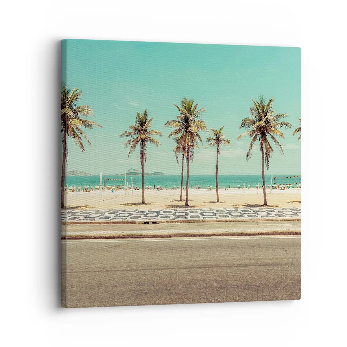 Schilderen op canvas - Op wacht op het strand - 30x30 cm