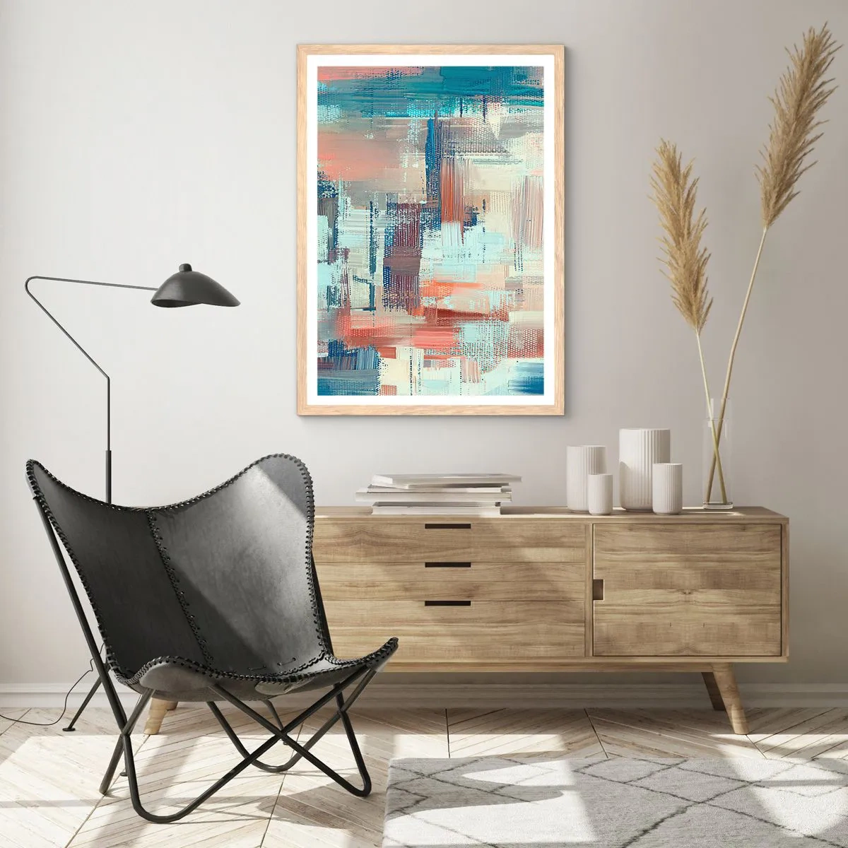 Een poster in een licht eiken lijst - Het licht bereiken - 30x40 cm
