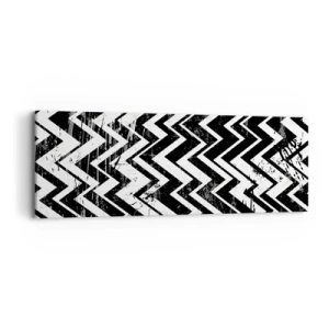 Schilderen op canvas - Zyg-wit, zag-zwart - 90x30 cm