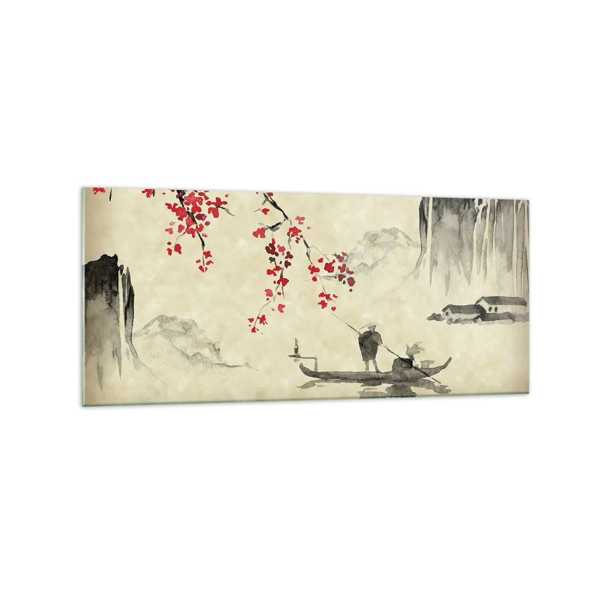 Schilderen op glas - In het land van de bloeiende kersenbomen - 120x50 cm