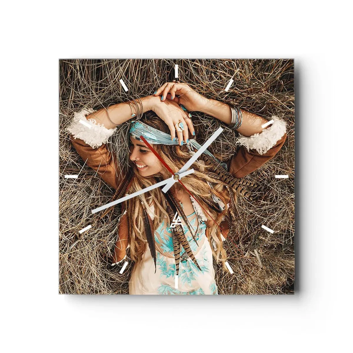 Wandklok - Klok - Op weg naar de zomer van de liefde - 30x30 cm