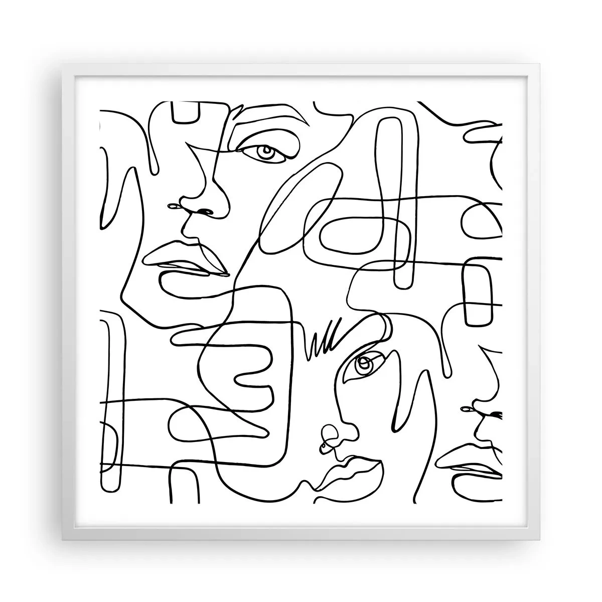 Poster in een witte lijst - In verwarde emoties - 60x60 cm