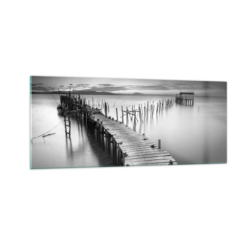 Schilderen op glas - De rust van een vergeten kust - 100x40 cm