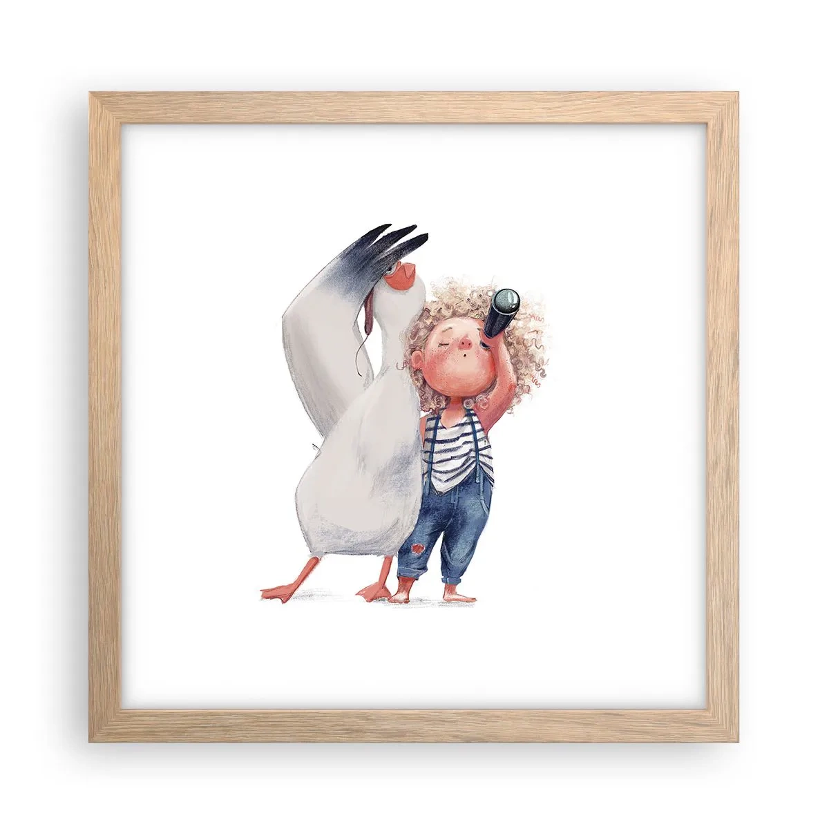 Een poster in een licht eiken lijst - Een geweldige reisroute - 30x30 cm