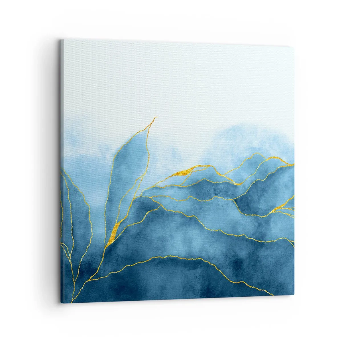 Schilderen op canvas - Blauw in goud - 50x50 cm