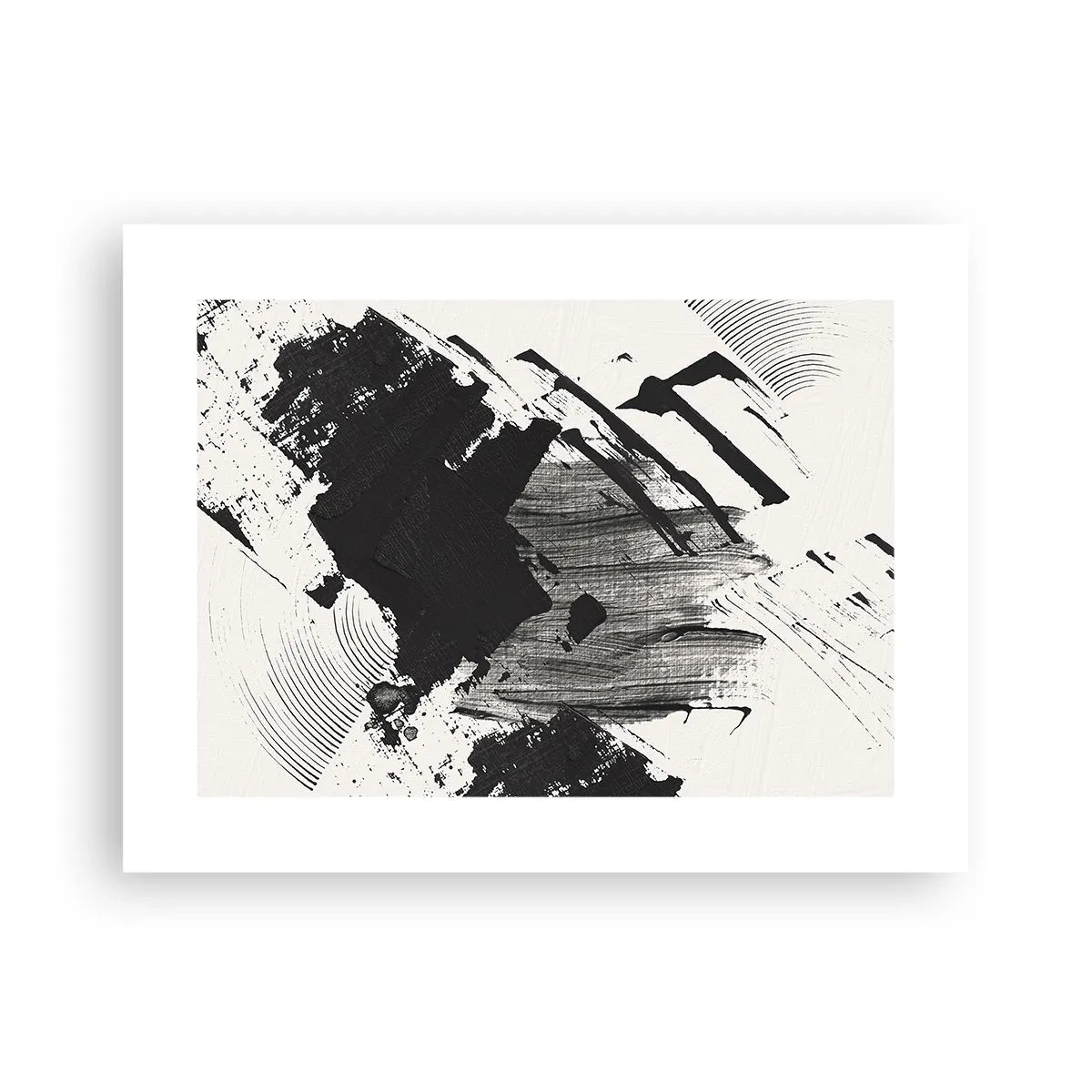 Poster - Abstractie – expressie van zwart - 40x30 cm