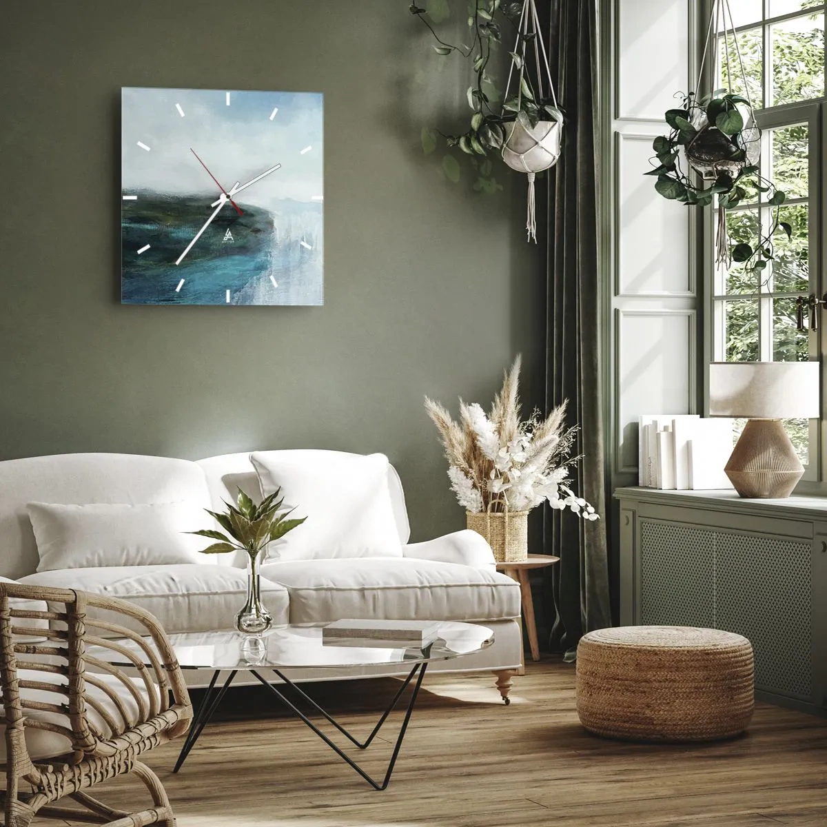 Wandklok - Klok - Nautische abstractie - 40x40 cm