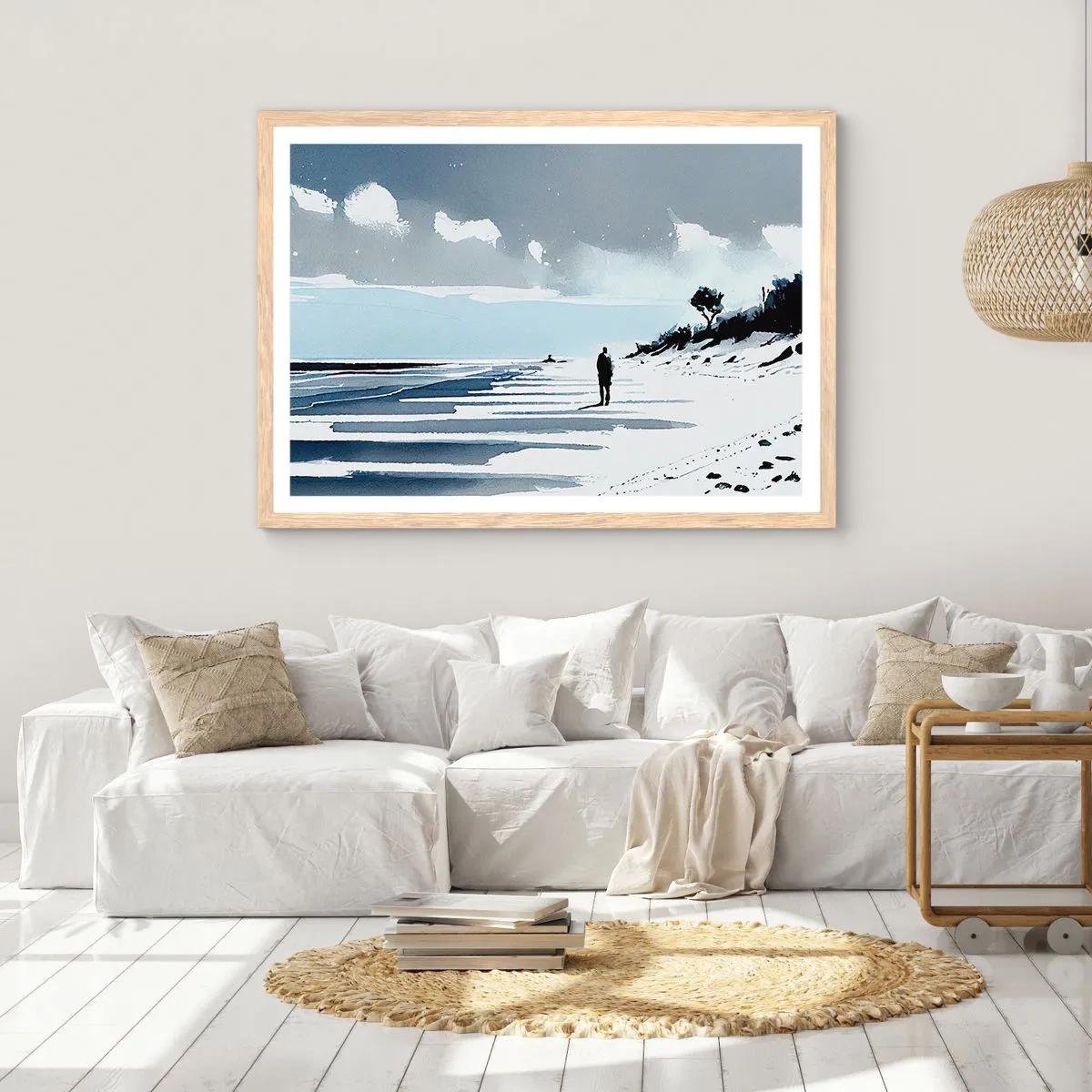 Een poster in een licht eiken lijst - Alleen - 91x61 cm