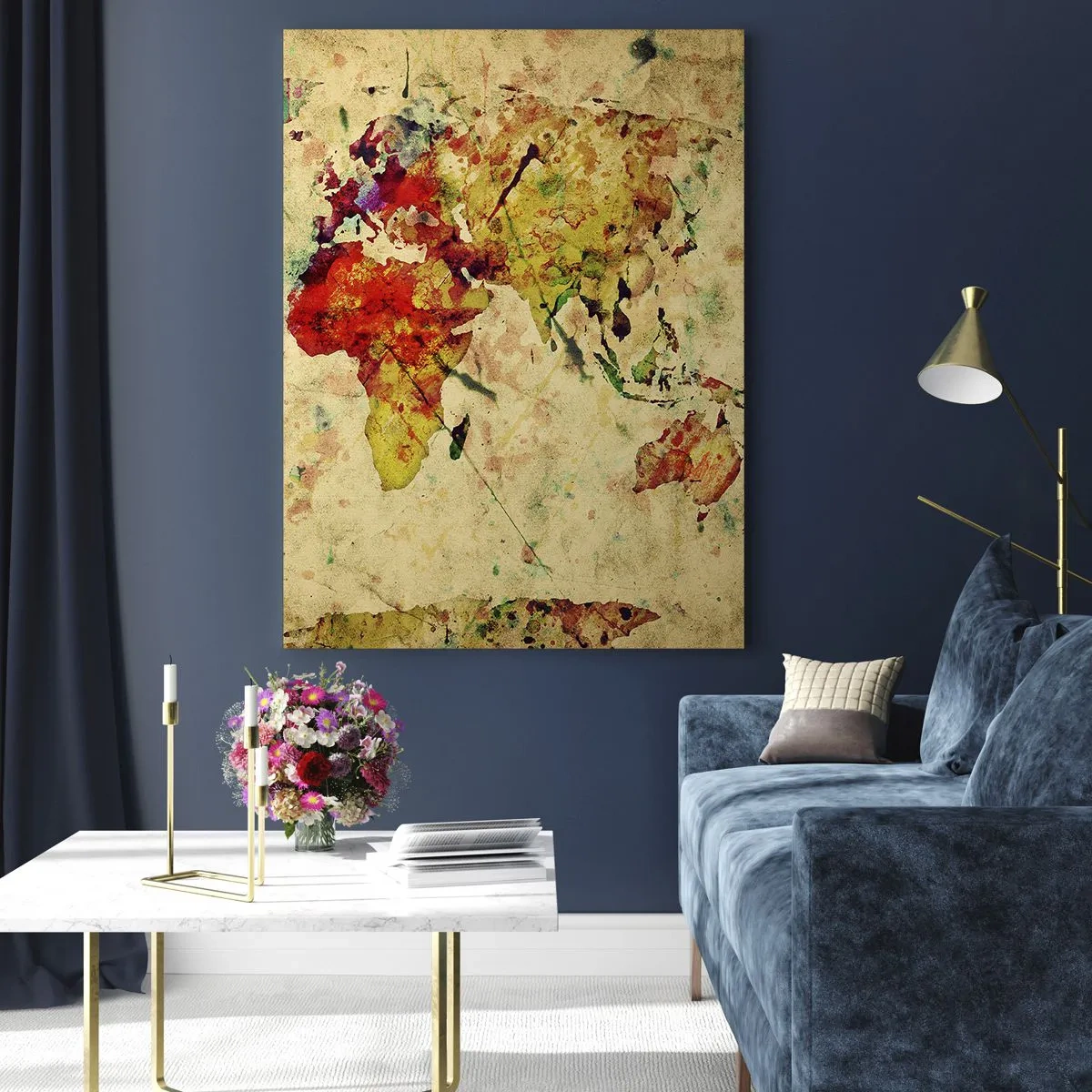 Schilderen op glas - Leven als kleurrijk kaartpapier - 50x70 cm