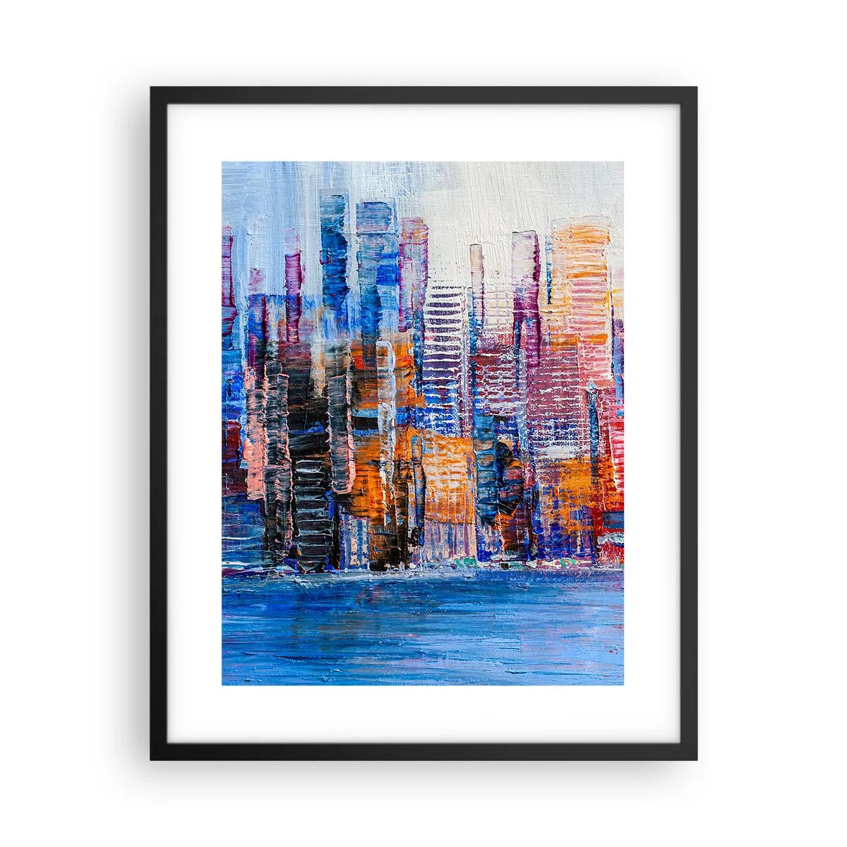 Poster in een zwarte lijst - Een vrolijke metropool - 40x50 cm