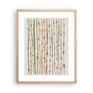 Een poster in een licht eiken lijst - Muzieknotatie van kleuren - 40x50 cm