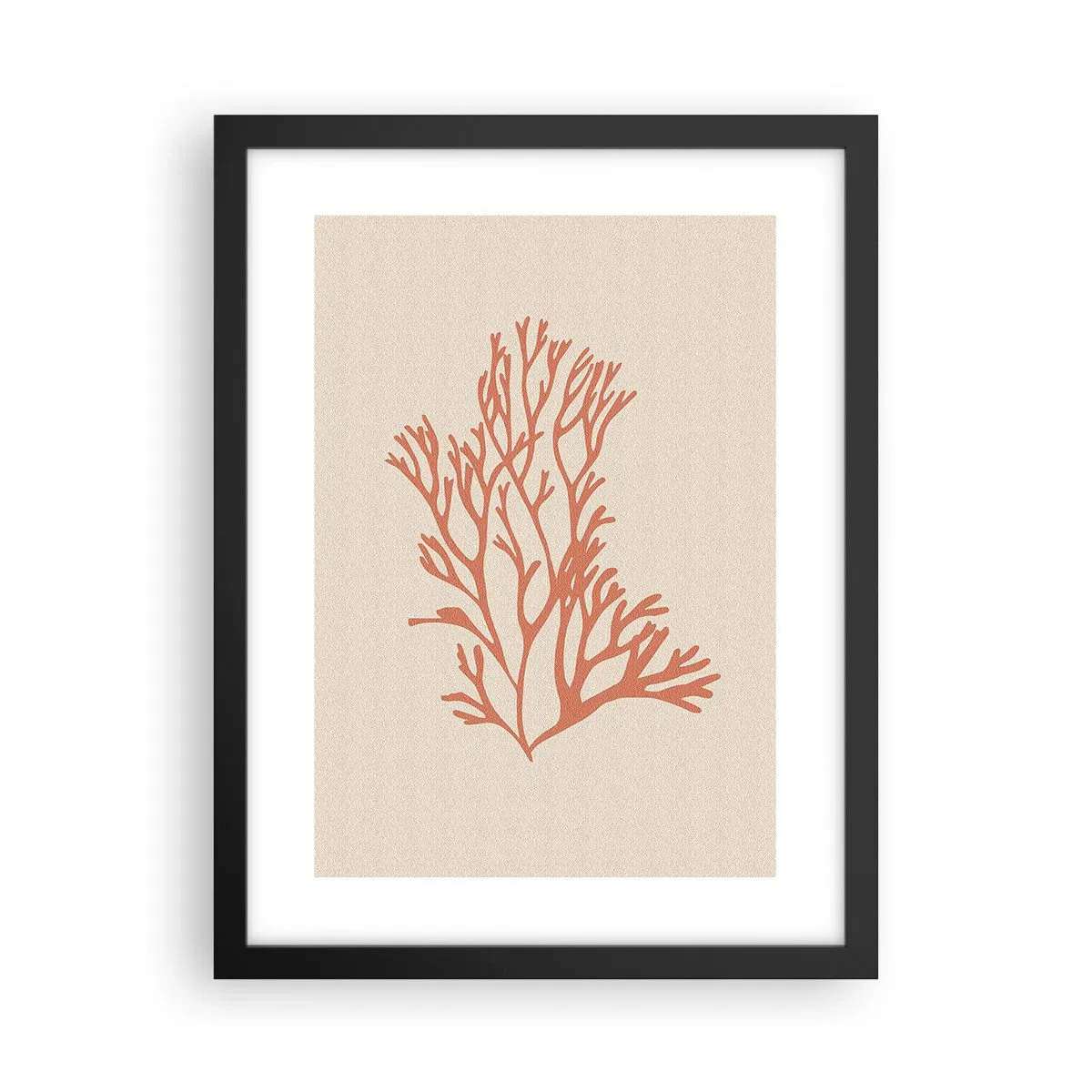 Poster in een zwarte lijst - Koraal filigraan - 30x40 cm