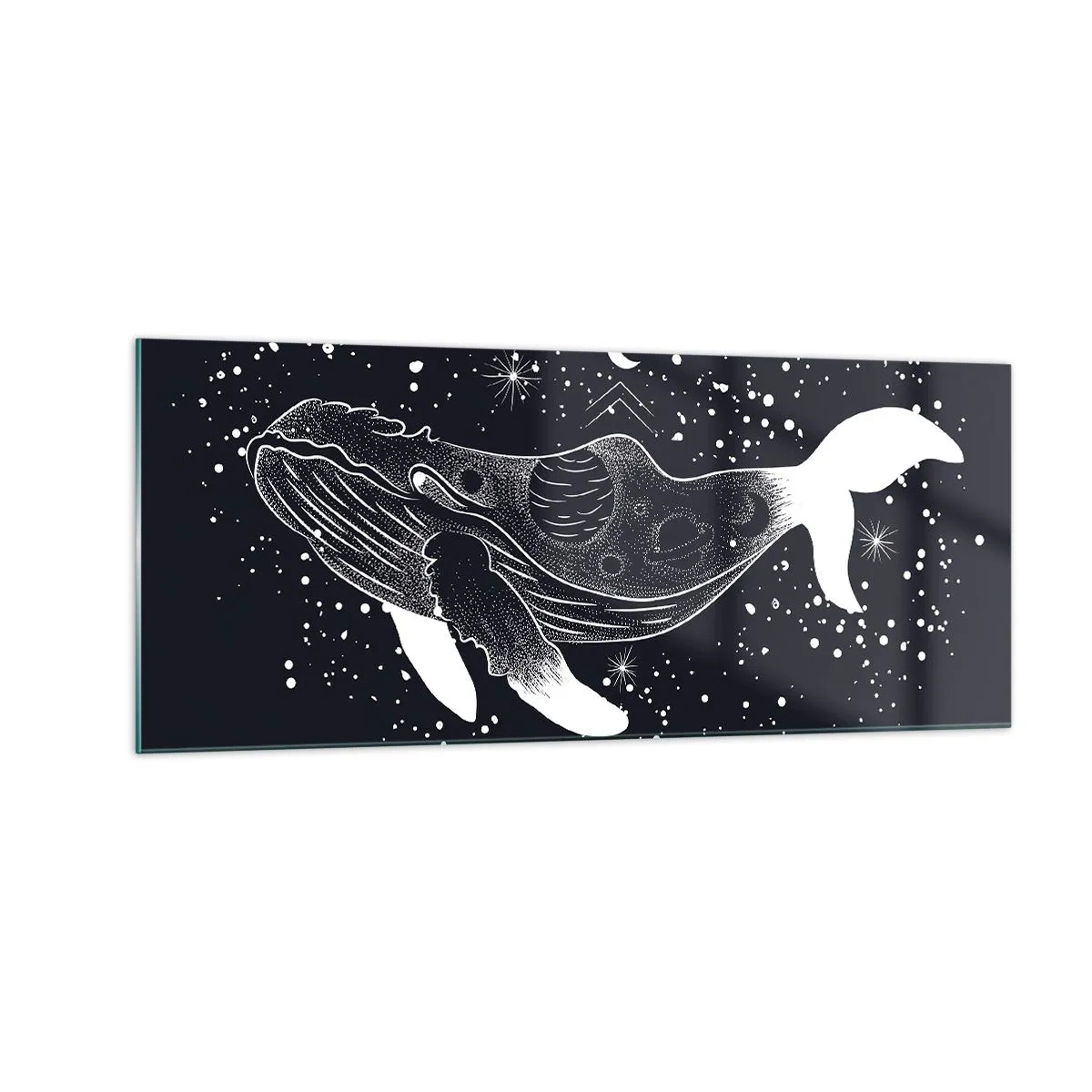Schilderen op glas - In de oceaan van het universum - 100x40 cm