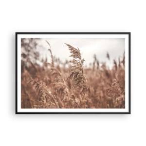 Poster in een zwarte lijst - Het is al herfst in de velden - 100x70 cm