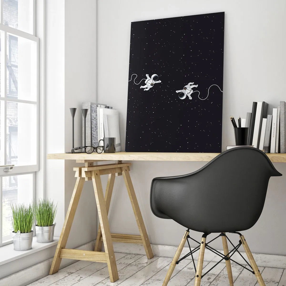 Schilderen op glas - Kosmische dans - 80x120 cm