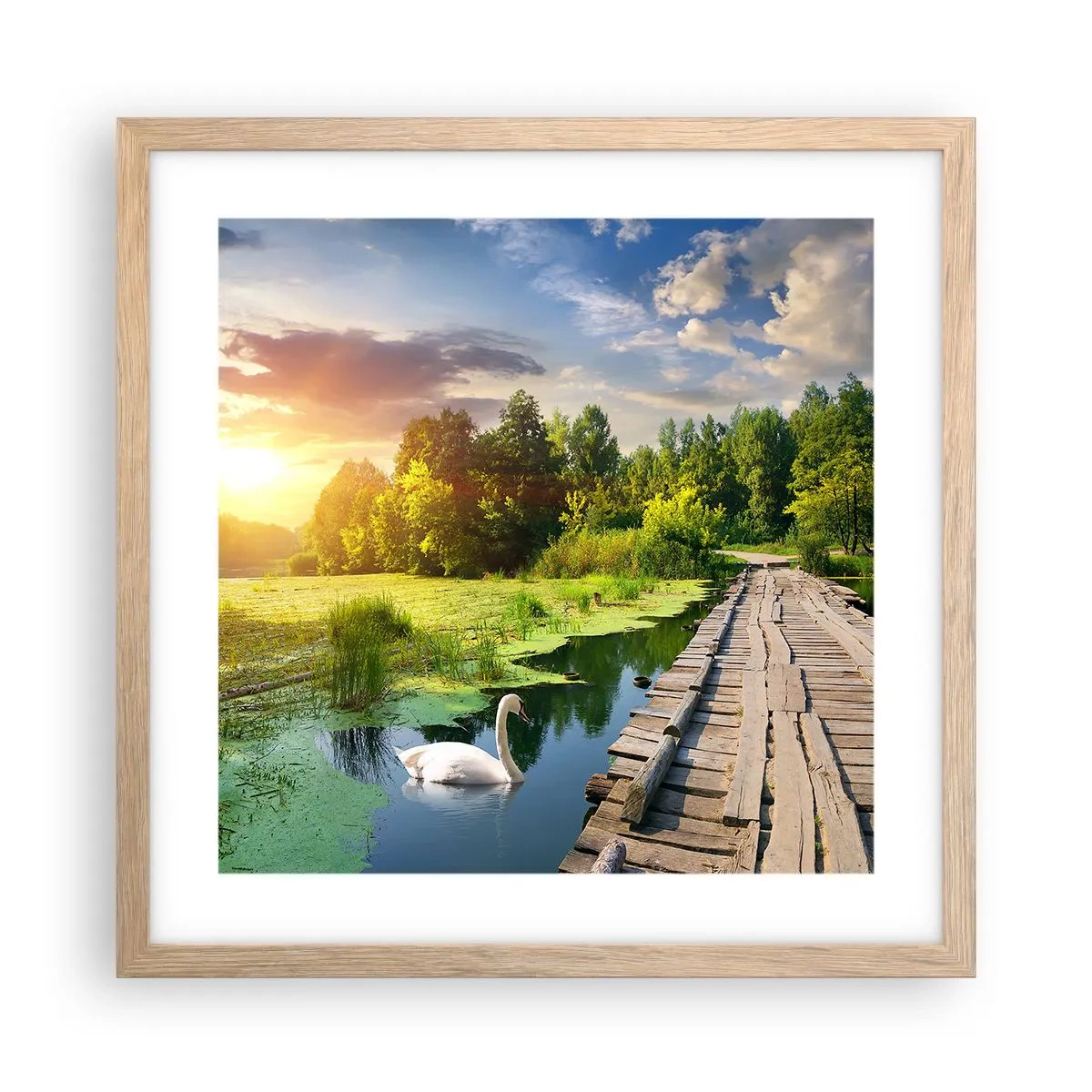 Een poster in een licht eiken lijst - Zomer, zomer overal - 40x40 cm