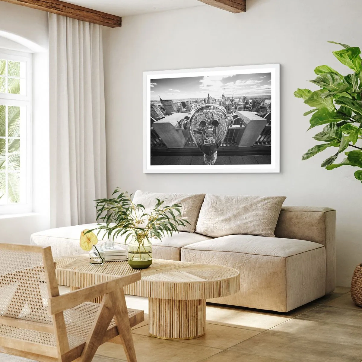 Poster in een witte lijst - Stad boven de steden - 70x50 cm