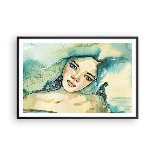 Poster in een zwarte lijst - Ben ik blauw? - 91x61 cm