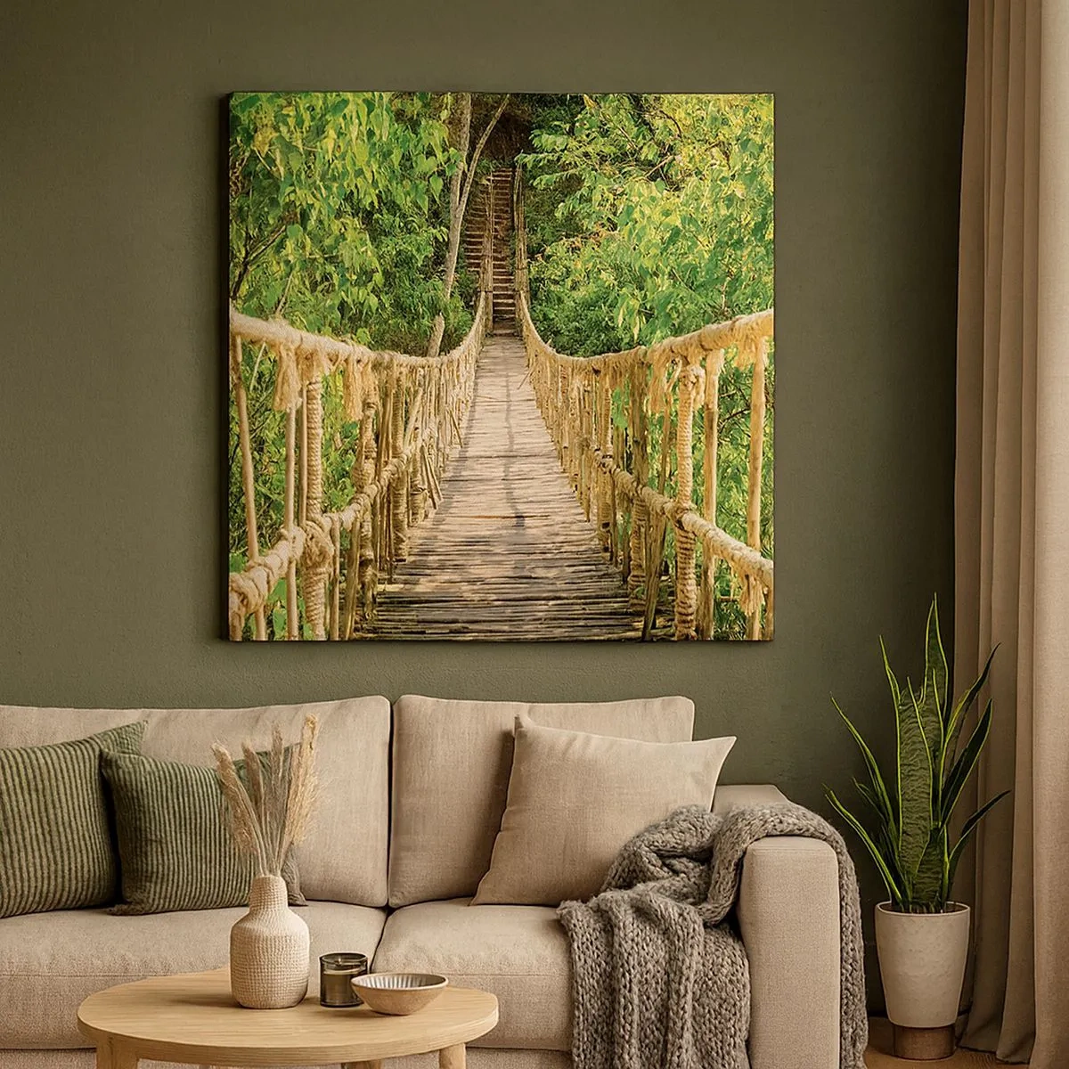 Schilderen op canvas - Opgeschort in het groen - 30x30 cm