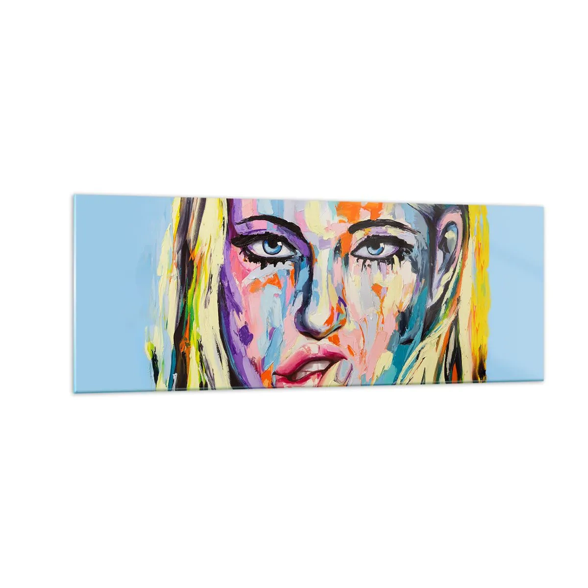 Schilderen op glas - Kijk haar recht in de ogen - 140x50 cm
