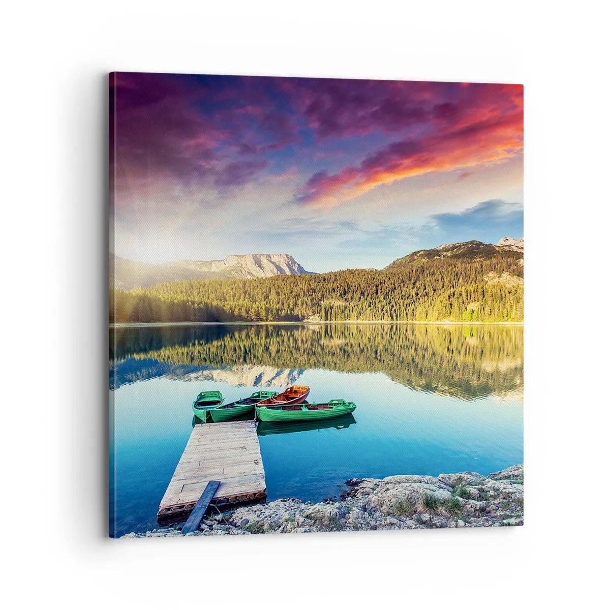 Schilderen op canvas - Over het water zo glad als een spiegel - 70x70 cm