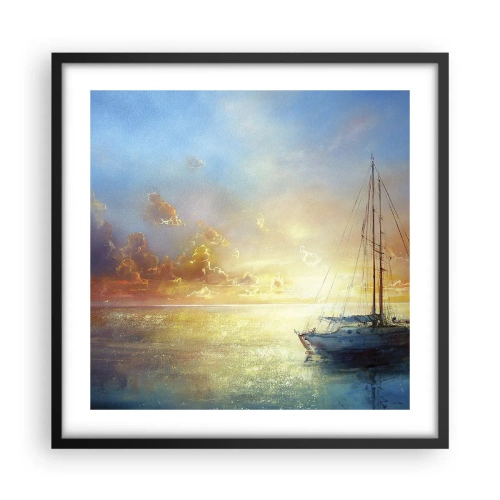 Poster in een zwarte lijst - In een gouden baai - 50x50 cm