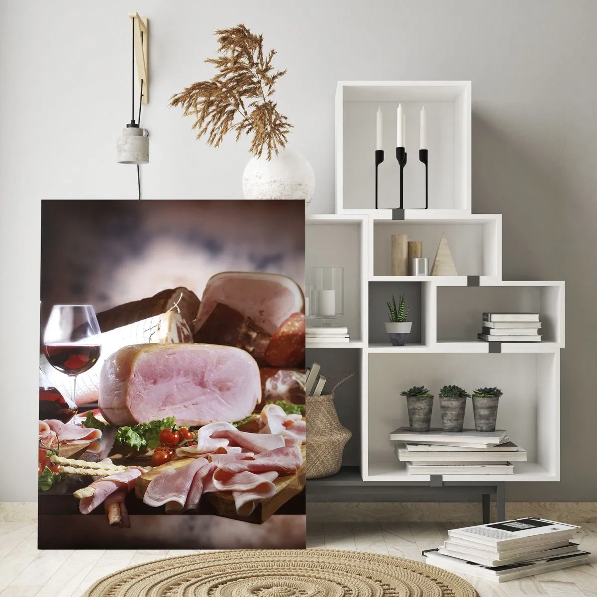 Schilderen op glas - Een culinaire droom met een karaf - 50x70 cm