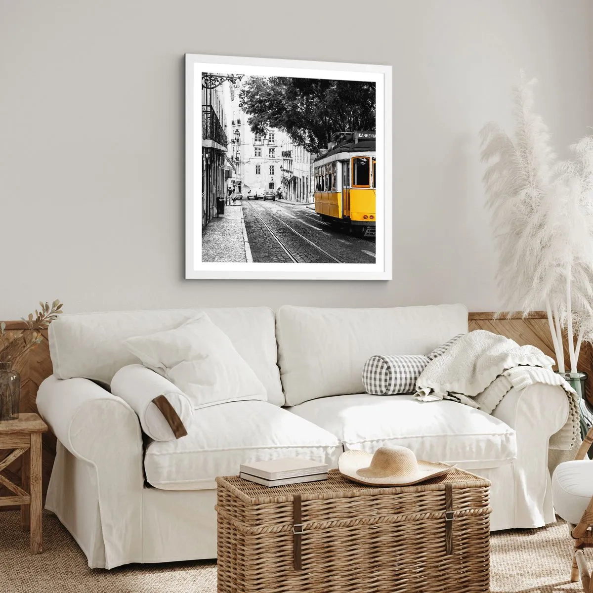 Poster in een witte lijst - En op de achtergrond fado - 30x30 cm