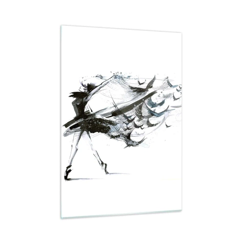 Schilderen op glas - De magie van muziek bevrijdt je van betovering - 50x70 cm