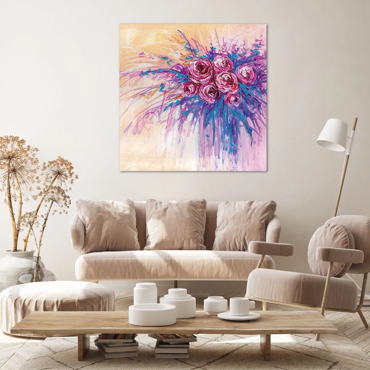 Schilderen op canvas - Rozenfontein - 60x60 cm