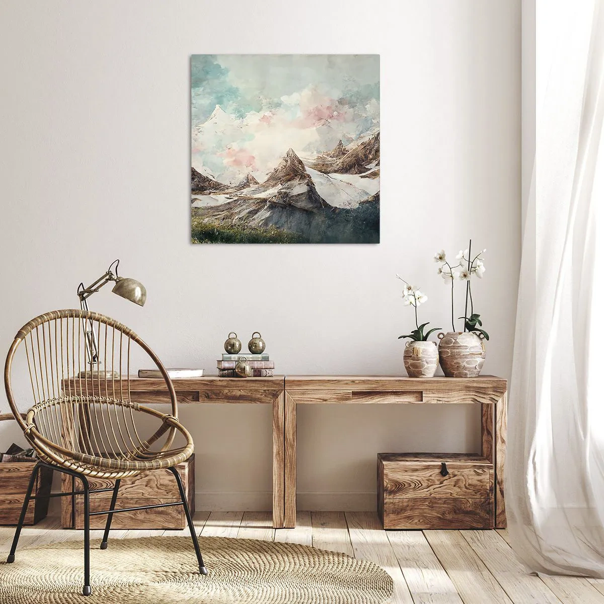Schilderen op canvas - Rotsbladen - 30x30 cm