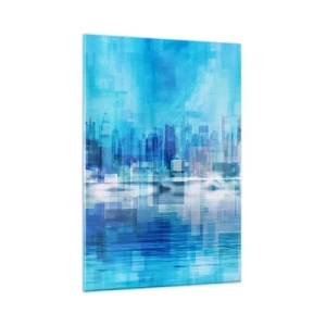 Schilderen op glas - Verdronken in het blauw - 80x120 cm