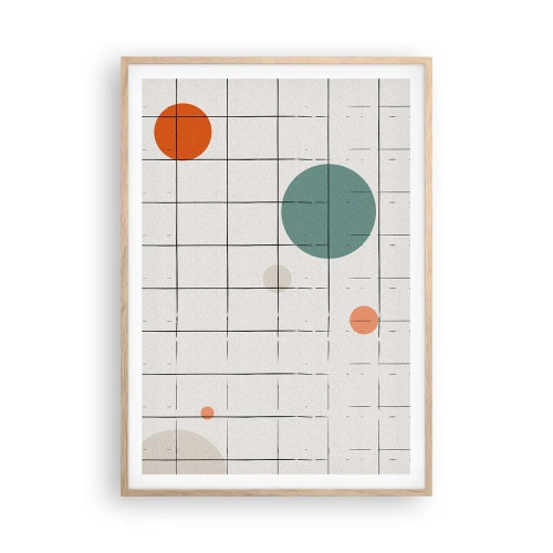 Een poster in een licht eiken lijst - Gevangen. Wij of zij? - 70x100 cm