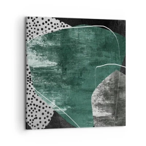 Schilderen op canvas - Kleurrijke abstractie met bladgoud - 50x50 cm