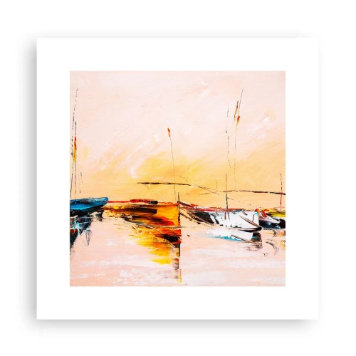 Poster - Avond in de jachthaven - 30x30 cm