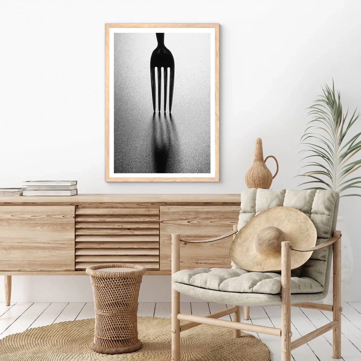 Een poster in een licht eiken lijst - Licht en schaduw - 70x100 cm