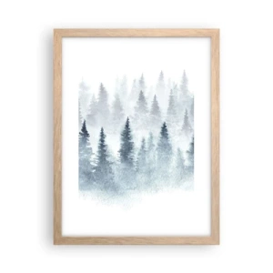 Een poster in een licht eiken lijst - Gehuld in mist - 30x40 cm