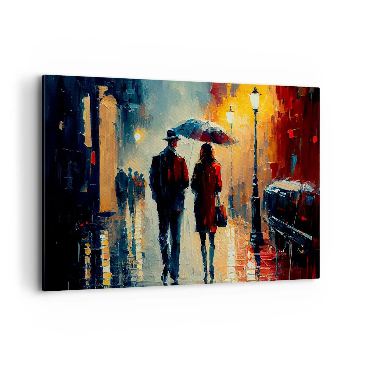 Schilderen op canvas - Stedelijk love strory - 120x80 cm