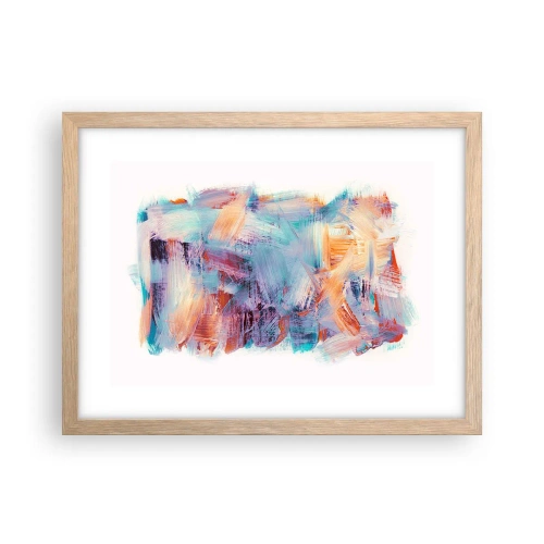 Een poster in een licht eiken lijst - Een kleurrijke puinhoop - 40x30 cm