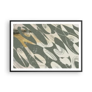 Poster in een zwarte lijst - Ritmische abstractie - 100x70 cm