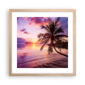 Een poster in een licht eiken lijst - Geluk tot aan de horizon - 40x40 cm