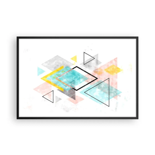 Poster in een zwarte lijst - Geometrisch spel - 91x61 cm