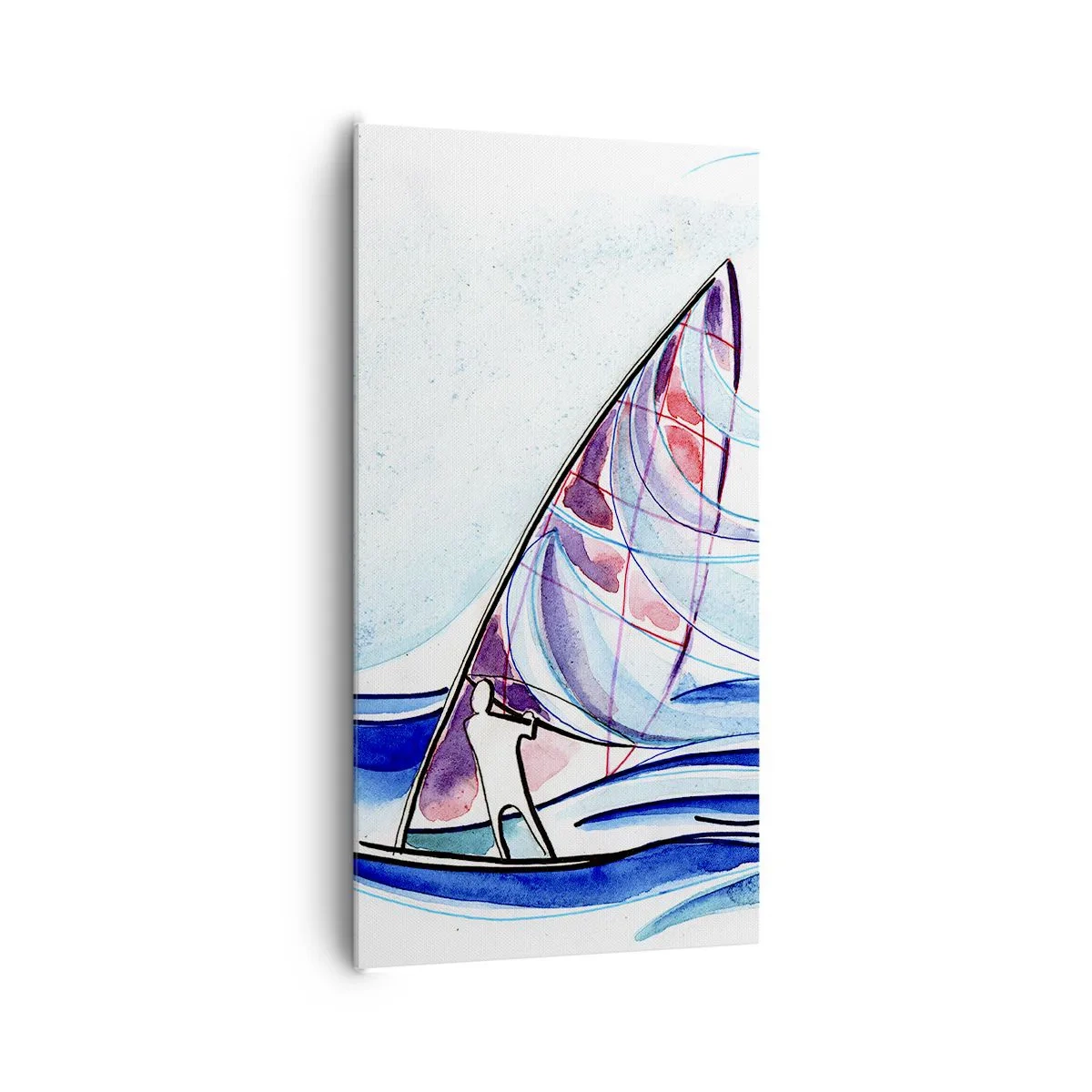 Schilderen op canvas - Met de wind op het ritme van de golven - 65x120 cm