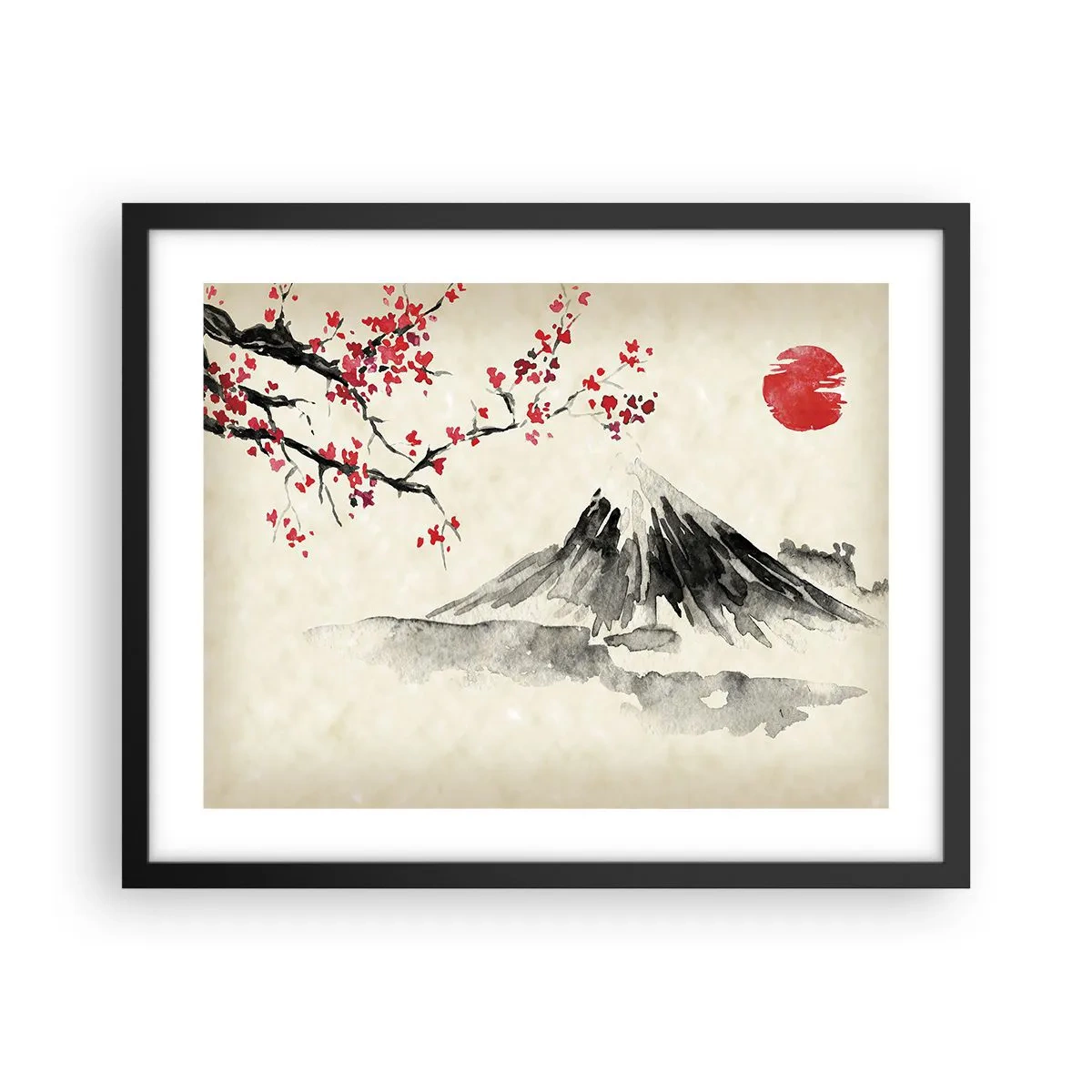 Poster in een zwarte lijst - Houd van Japan - 50x40 cm