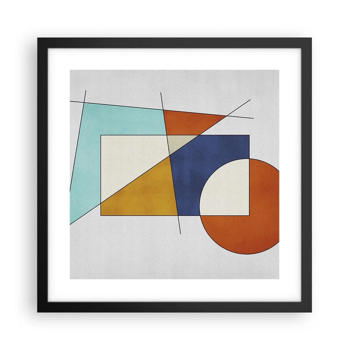 Poster in een zwarte lijst - Abstractie: modernistisch plezier - 40x40 cm