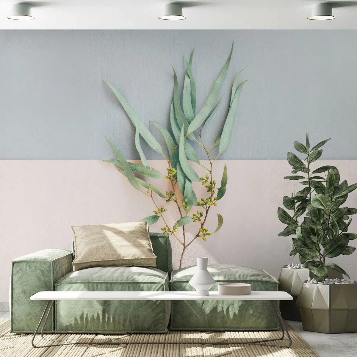 Fotobehang Standard Eco - Subtiliteit in pastelkleuren - Pastel, Plant, Boho - 150x105 cm