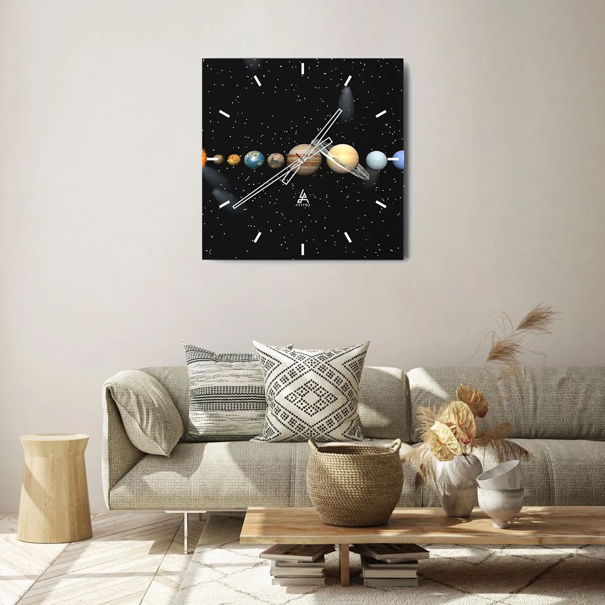 Wandklok - Klok - En de planeten razen, razen...  - 40x40 cm