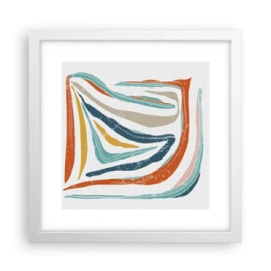 Poster in een witte lijst - Abstractie met een vriendelijke glimlach - 30x30 cm