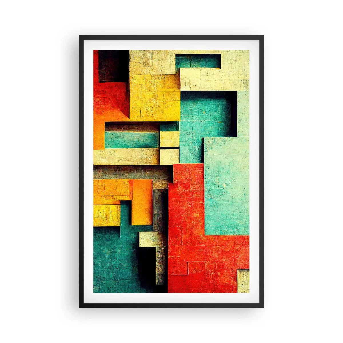 Poster in een zwarte lijst - Festival van rechte hoeken - 61x91 cm