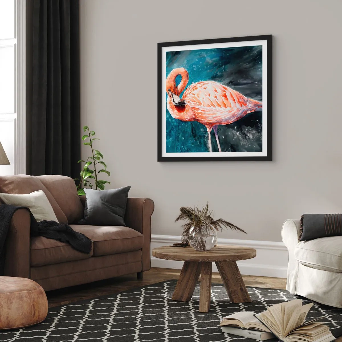Poster in een zwarte lijst - Decoratief van aard - 40x40 cm